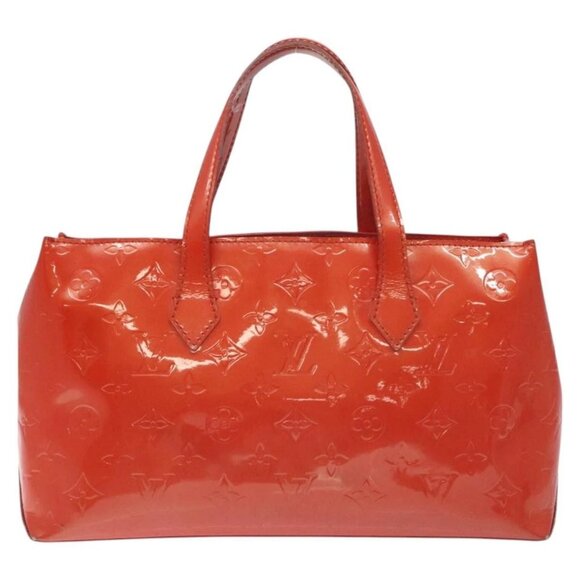 LOUIS VUITTON Vernis Wilshire PM Hand Bag Orenge Sunset - Picture 3 of 15